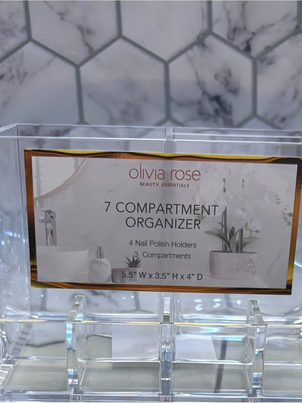 Olivia Rose Clear 7-Compartment Makeup Organizer